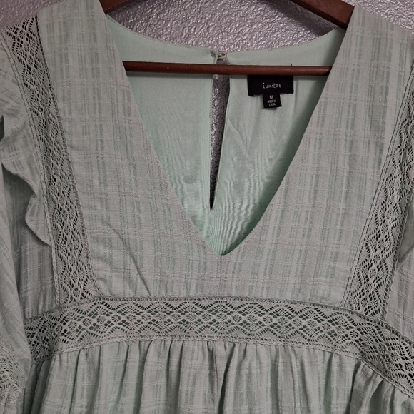 NWT Lumiere Mint Green Boho Oversized Romper - Picture 7 of 13